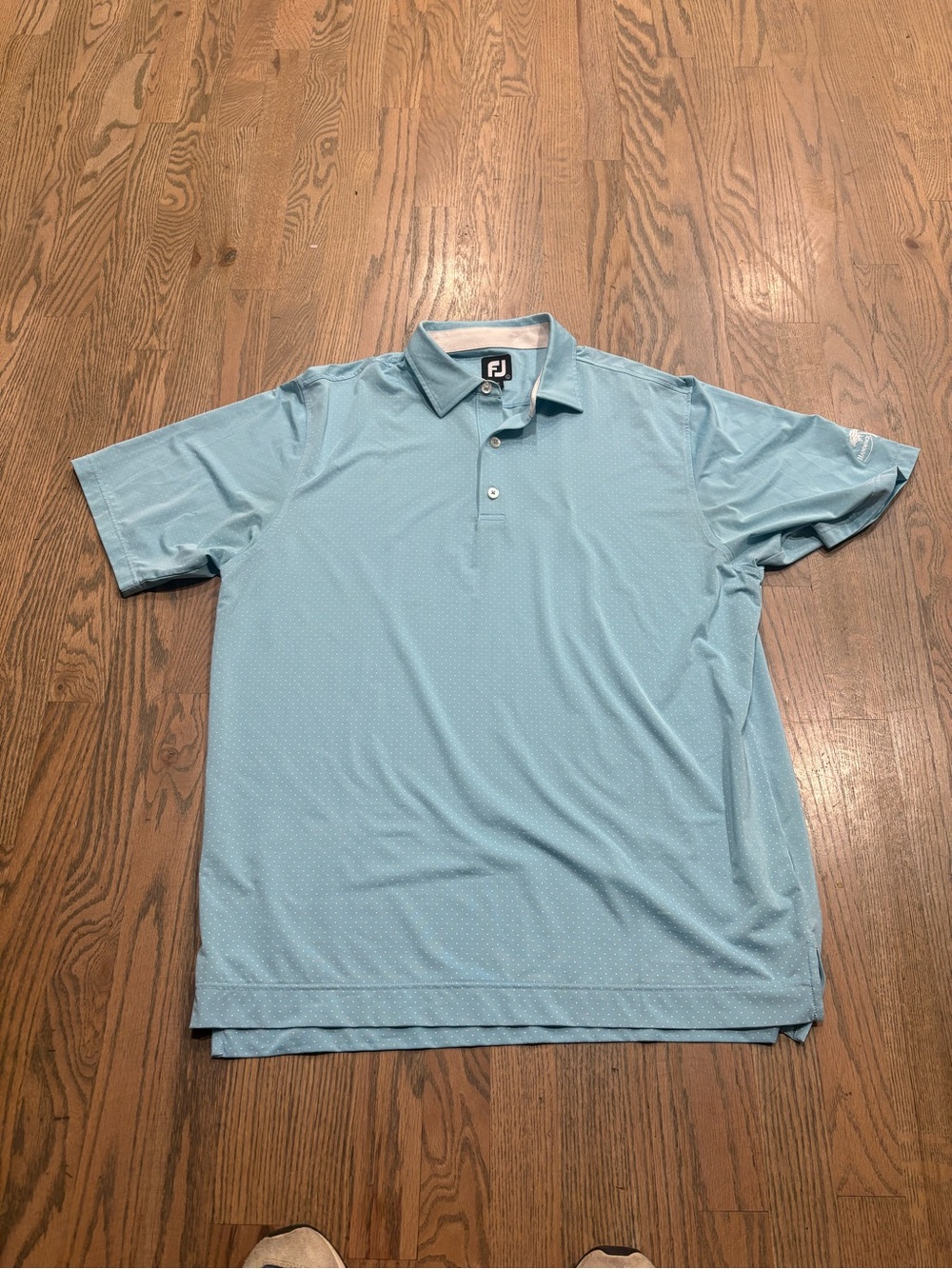 FootJoy Men's Light Blue Polkadot Polo Shirt